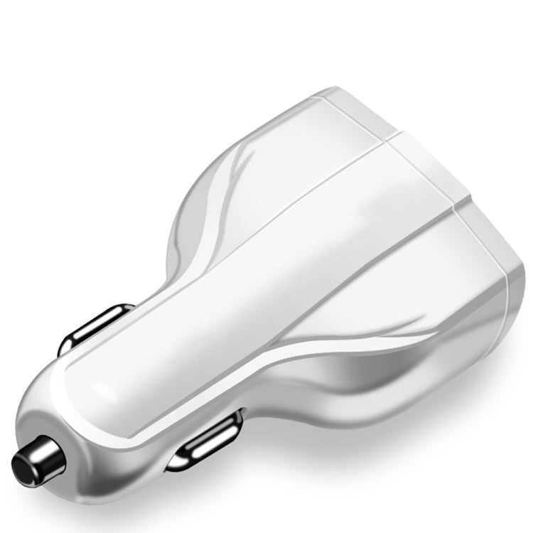 2 PCS QC3.0 Fast Charge Car Charger 3.5A Dual USB With Type-C Interface Output Car Charger(White) - In Car by buy2fix | Online Shopping UK | buy2fix