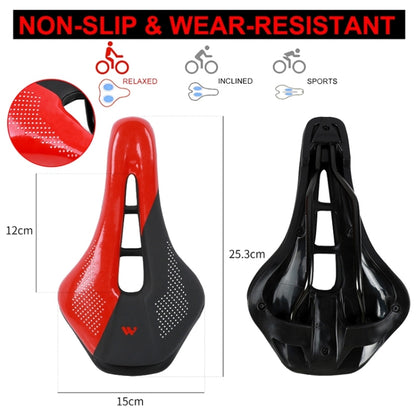 WEST BIKING Cycling Seat Hollow Breathable Comfortable Saddle Riding Equipment(Black Red) - Bicycle Saddle by WEST BIKING | Online Shopping UK | buy2fix