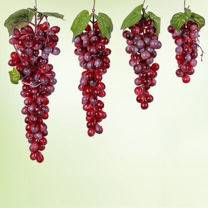 4 Bunches 36 Red Grapes Simulation Fruit Simulation Grapes PVC with Cream Grape Shoot Props - Camera Accessories by buy2fix | Online Shopping UK | buy2fix