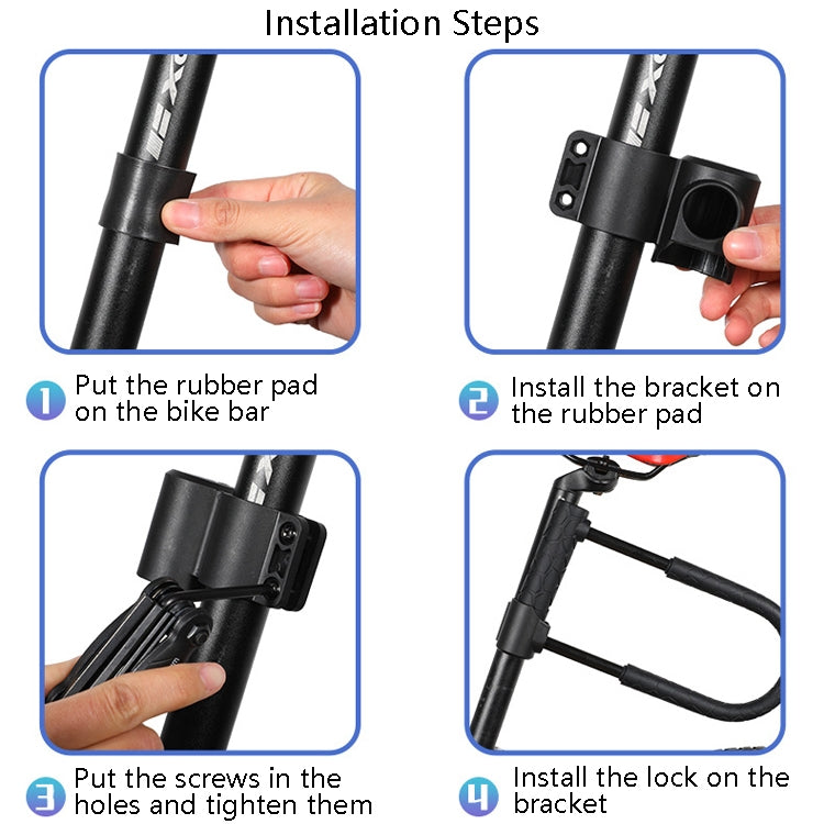 WEST BIKING Bicycle Lock Motorcycle Electric Car Anti-Theft Lock, Specification: Long U-shaped Lock+Cable - Bicycle Locks & Bicycle Pumps by WEST BIKING | Online Shopping UK | buy2fix