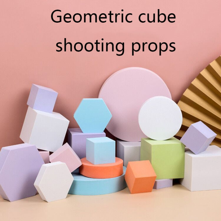 8 PCS Geometric Cube Photo Props Decorative Ornaments Photography Platform, Colour: Small Light Blue Hexagon - Camera Accessories by buy2fix | Online Shopping UK | buy2fix