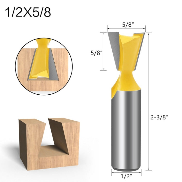 1/2 Handle Dovetail Cutter Wood Engraving Small Milling Cutter, Specification: 1/2x5/8mm - Others by buy2fix | Online Shopping UK | buy2fix