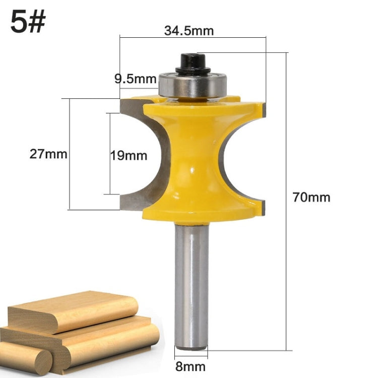 8-Shank Bearing Positive Semicircular Cutter Engraving Machine Woodworking Cutter, Model: No. 5 - Others by buy2fix | Online Shopping UK | buy2fix