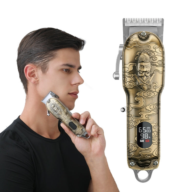 RESUXI Retro Piaget Hair Clipper LCD Digital Display High-Power Hair Clipper(EU Plug) - Hair Trimmer by buy2fix | Online Shopping UK | buy2fix