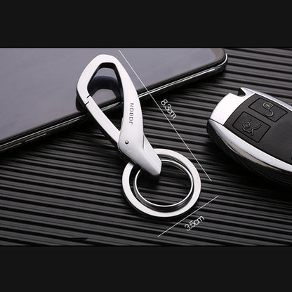 JOBON ZB-197 Car Waist Hanging Keychain Double Ring Metal Keychain(Chrome) - Key Rings by JOBON | Online Shopping UK | buy2fix