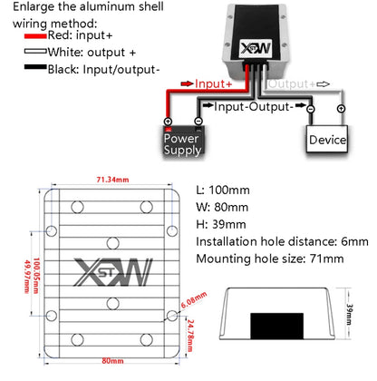 XWST DC 12/24V To 5V Converter Step-Down Vehicle Power Module, Specification: 12/24V To 5V 40A Extra Large Aluminum Shell -  by buy2fix | Online Shopping UK | buy2fix