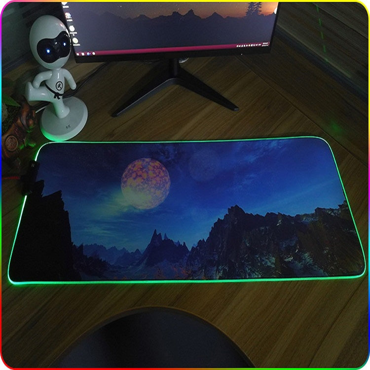 300x350x4mm F-01 Rubber Thermal Transfer RGB Luminous Non-Slip Mouse Pad(Red Fox) - Mouse Pads by buy2fix | Online Shopping UK | buy2fix