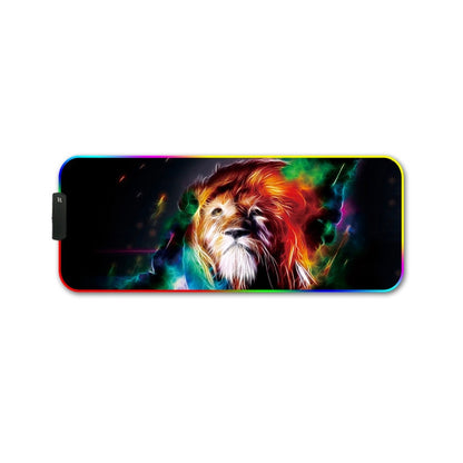 400x900x4mm F-01 Rubber Thermal Transfer RGB Luminous Non-Slip Mouse Pad(Colorful Lion) - Mouse Pads by buy2fix | Online Shopping UK | buy2fix