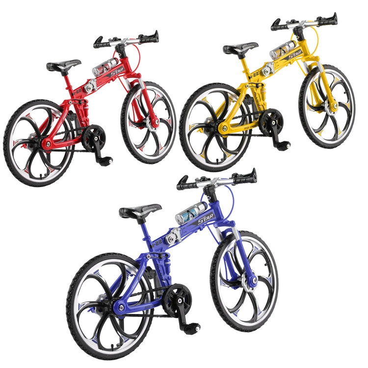 1:8 Scale Simulation Alloy Bicycle Model Mini Bicycle Toy Decoration(Folding-Yellow) - Model Toys by buy2fix | Online Shopping UK | buy2fix