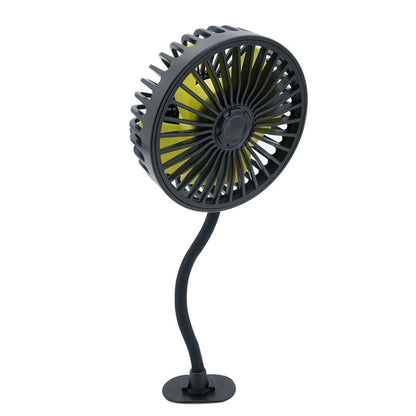 F408 Car Silicone Hose Fan Multi-Angle Adjustment USB Fan(Black) - In Car by buy2fix | Online Shopping UK | buy2fix