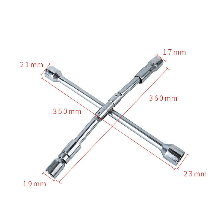 350mm Folding Cross Sleeve Car Tire Wrench, Specification: 17/19/21/23mm - In Car by buy2fix | Online Shopping UK | buy2fix
