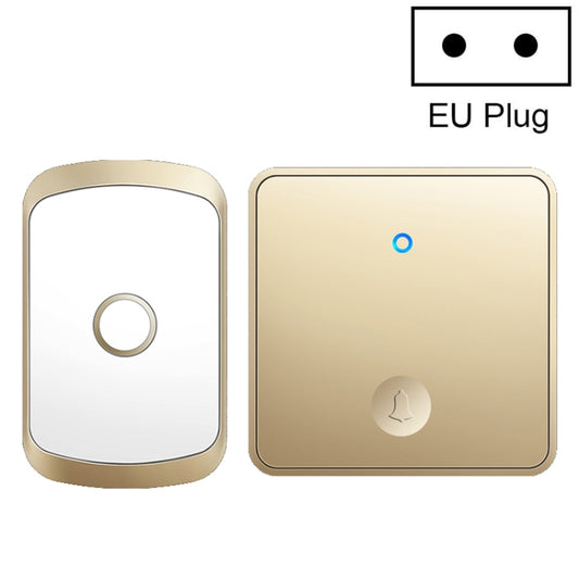 CACAZI FA50 1 For 1 Push-button Self-generating Wireless Doorbell, Plug:EU Plug(Gold) - Security by CACAZI | Online Shopping UK | buy2fix
