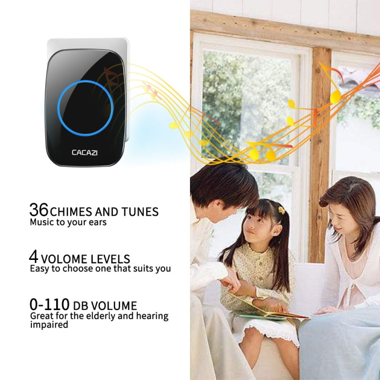 CACAZI H10 1 For 1 Wireless Smart Doorbell without Battery, Plug:US Plug(Black) - Security by CACAZI | Online Shopping UK | buy2fix