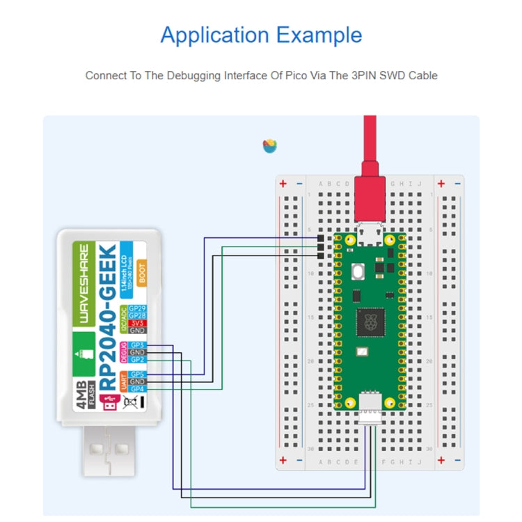 Waveshare 25394 RP2040-GEEK Development Board, Based On RP2040 Microcontroller, With 1.14inch 65K Color LCD - Modules Expansions Accessories by Waveshare | Online Shopping UK | buy2fix