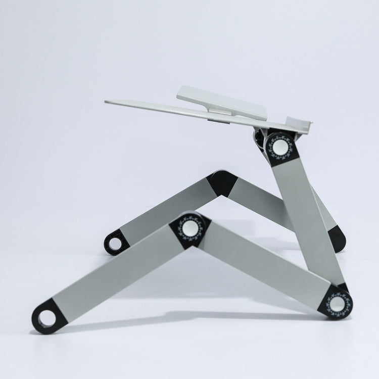 T8 Aluminum Alloy Folding & Lifting Laptop Desk Office Desk Heightening Bracket with Fan & Mouse Board (Black) - Computer & Networking by buy2fix | Online Shopping UK | buy2fix