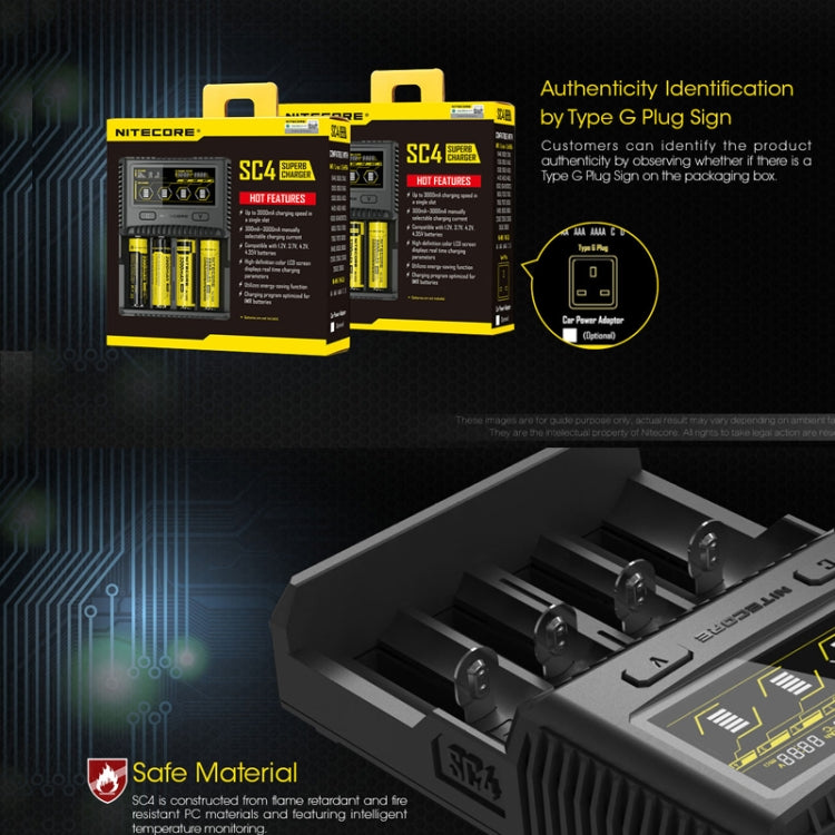 NITECORE 4-Slot Smart LCD Fast Charger, Model: SC4 - Consumer Electronics by NITECORE | Online Shopping UK | buy2fix