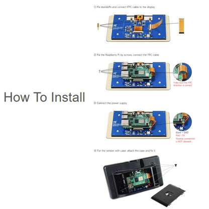 Waveshare 7 inch 800×480 IPS Capacitive Touch Display, DSI Interface, 5-Point Touch with Case - LCD & LED Display Module by Waveshare | Online Shopping UK | buy2fix