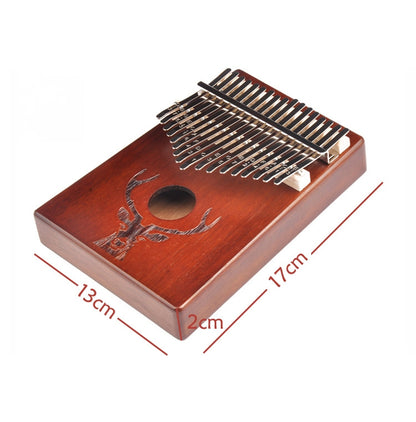 17-Tone Beginner Finger Piano Deer Head Kalimba Thumb Piano(Wooden) - Keyboard Instruments by buy2fix | Online Shopping UK | buy2fix