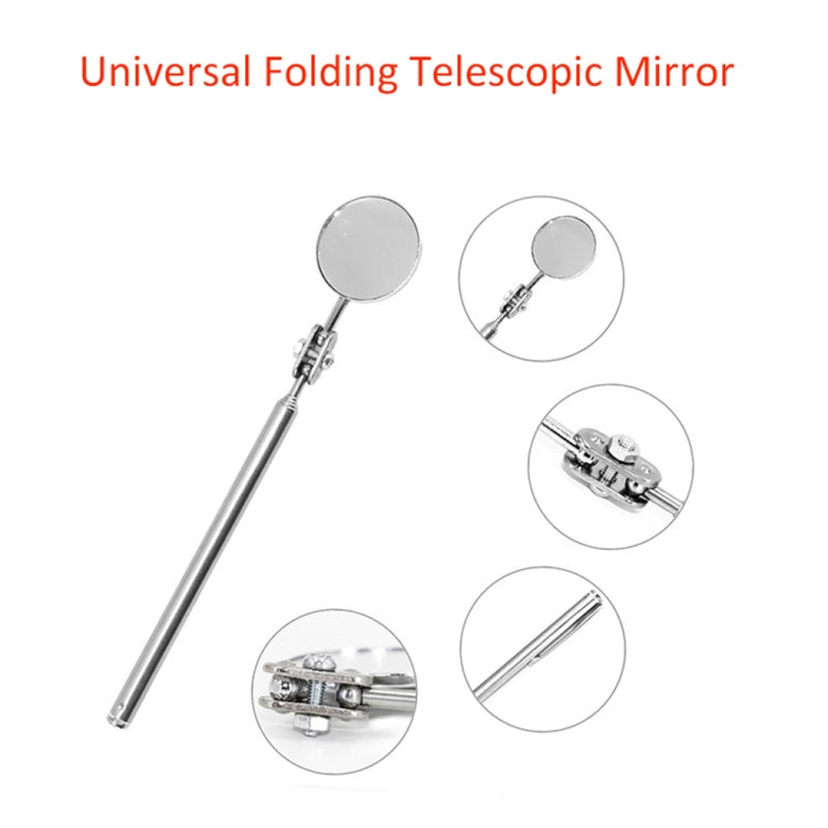 3 PCS Car Repair Detection Mirror Universal Folding Telescopic Mirror Welding Chassis Inspection Mirror, Model: Silver 50mm - In Car by buy2fix | Online Shopping UK | buy2fix