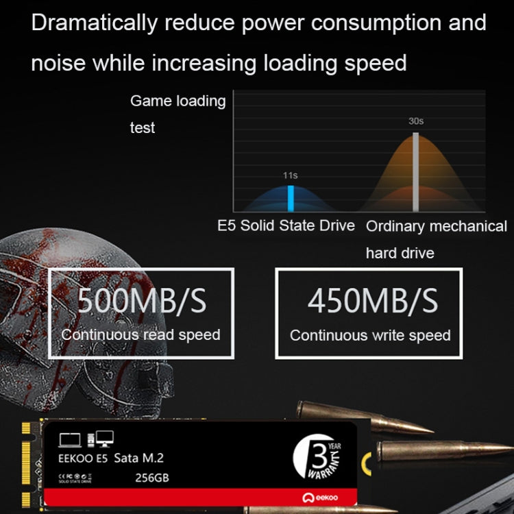 Eekoo E5 M.2 SATA Solid State Drives for Desktops / Laptops, Capacity: 256G - External Solid State Drives by eekoo | Online Shopping UK | buy2fix