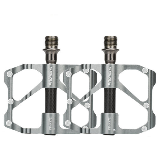 PD-R87C  1 Pair PROMEND Bicycle Road Bike Mountain Bike 3 Palin Carbon Fiber Bearing Pedal(Silver) - Outdoor & Sports by PROMEND | Online Shopping UK | buy2fix