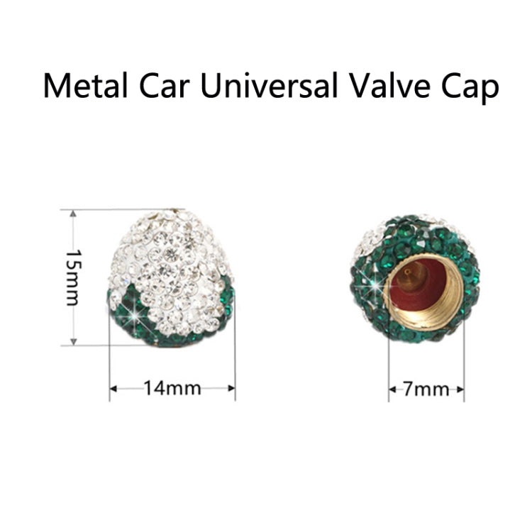 Metal Car Universal Diamond-studded Strawberry Valve Cap Copper Valve Cover(White) - In Car by buy2fix | Online Shopping UK | buy2fix