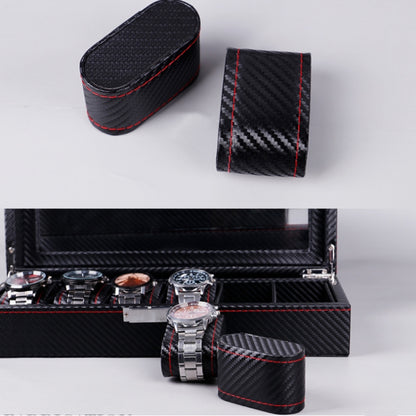 Carbon Fiber PU Leather Watch Box Jewelry Storage Box Packaging Box, Style:  Double-layer - Watch Storages by buy2fix | Online Shopping UK | buy2fix