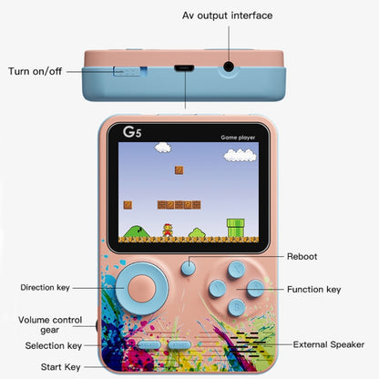 G5 Retro Children Macaron Handheld Game Console Color Screen Built-In 500 Games, Style: Single (Green) - Pocket Console by buy2fix | Online Shopping UK | buy2fix
