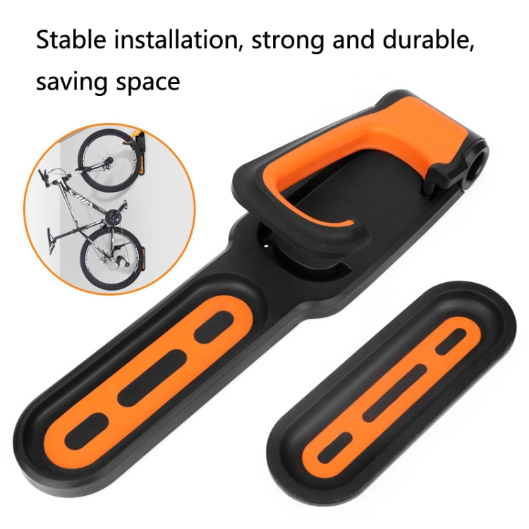 BG-R16 Bicycle Folding Wall Movable Hook Bicycle Mountain Bike Display Rack Parking Rack(Black Orange) - Retaining Clips by buy2fix | Online Shopping UK | buy2fix