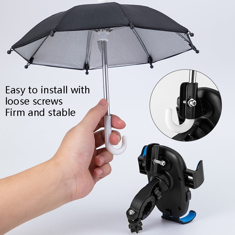 CYCLINGBOX BG-2935 Bicycle Mobile Phone Bracket With Umbrella Waterproof Navigation Electric Car Mobile Phone Frame, Style: Handlebar Installation (Black) - Outdoor & Sports by CYCLINGBOX | Online Shopping UK | buy2fix