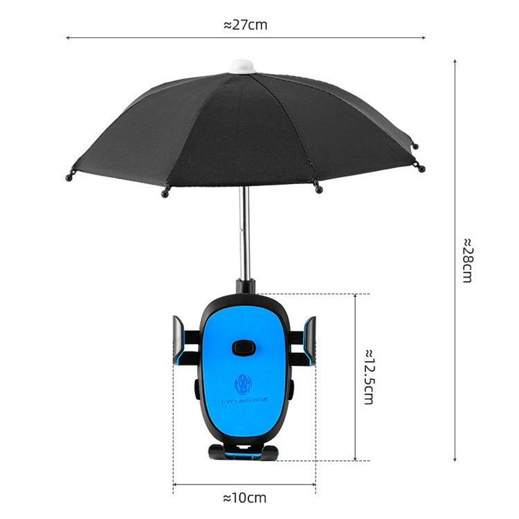 CYCLINGBOX BG-2935 Bicycle Mobile Phone Bracket With Umbrella Waterproof Navigation Electric Car Mobile Phone Frame, Style: Handlebar Installation (Yellow) - Outdoor & Sports by CYCLINGBOX | Online Shopping UK | buy2fix