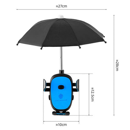 CYCLINGBOX BG-2935 Bicycle Mobile Phone Bracket With Umbrella Waterproof Navigation Electric Car Mobile Phone Frame, Style: Rearview Mirror Installation (Blue) - Outdoor & Sports by CYCLINGBOX | Online Shopping UK | buy2fix