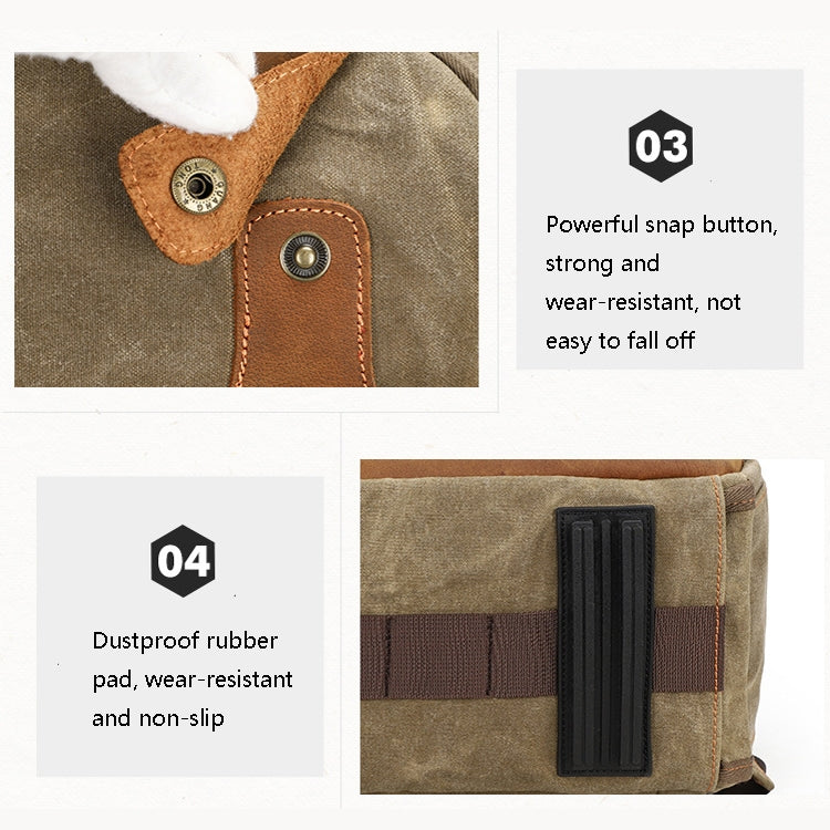 D1383 Outdoor SLR Digital Camera Backpack Waterproof Batik Canvas Camera Bag(Green) - Camera Accessories by buy2fix | Online Shopping UK | buy2fix