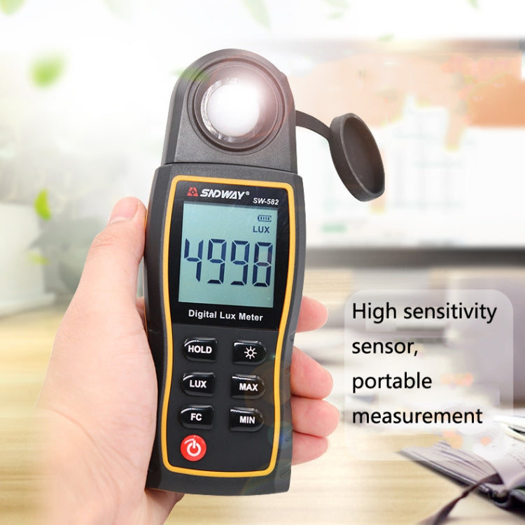 SNDWAY SW582 Handheld Digital Illuminance Meter High-Precision Digital Light Meter(SW582) - Light & Sound Meter by SNDWAY | Online Shopping UK | buy2fix