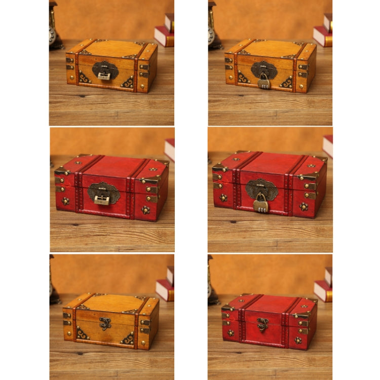 Antique Distressed Cosmetic Storage Box Dressing Table Props For Shooting Scenes，Specification： 6280-01GK10 Yellow + Password Lock - Camera Accessories by buy2fix | Online Shopping UK | buy2fix