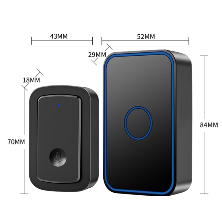 CACAZI A19 1 For 4 Wireless Music Doorbell without Battery, Plug:UK Plug(Black) - Security by CACAZI | Online Shopping UK | buy2fix