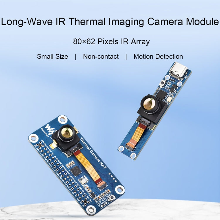 Waveshare Long-Wave IR Thermal Imaging Camera Module, 80×62 Pixels, 45°FOV(40PIN GPIO Header) - Module by Waveshare | Online Shopping UK | buy2fix