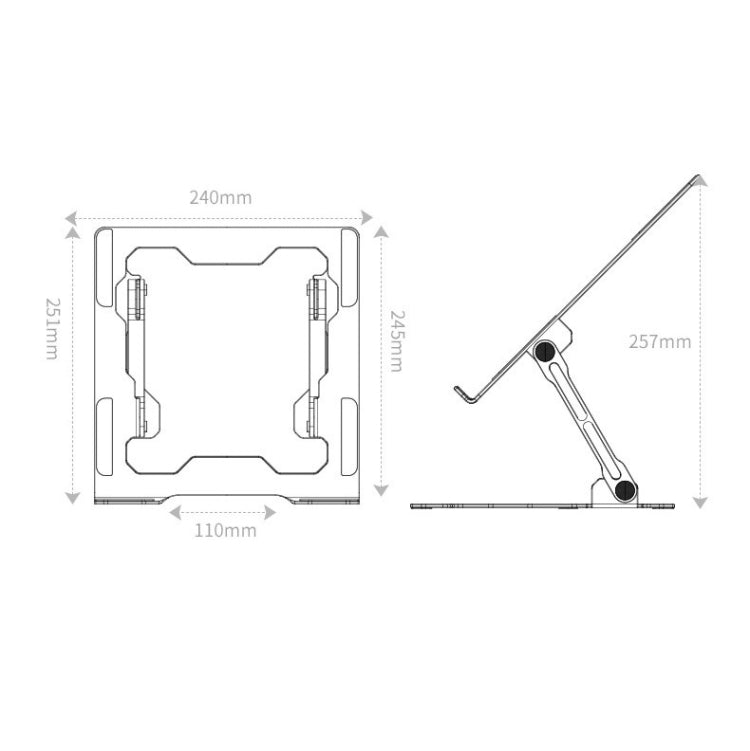 Integrated Foldable Laptop Stand Hollow Heat-Dissipating Flat Desktop Stand(Moon Silver) - Computer & Networking by buy2fix | Online Shopping UK | buy2fix