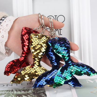 10 PCS Reflective Mermaid Keychain Sequins Mermaid Tail Accessories Car Luggage Pendant(AB Colorful 16) - In Car by buy2fix | Online Shopping UK | buy2fix