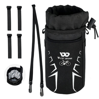 WEST BIKING Bicycle Insulated Water Bottle Bag(Black) - Bicycle Bags by WEST BIKING | Online Shopping UK | buy2fix