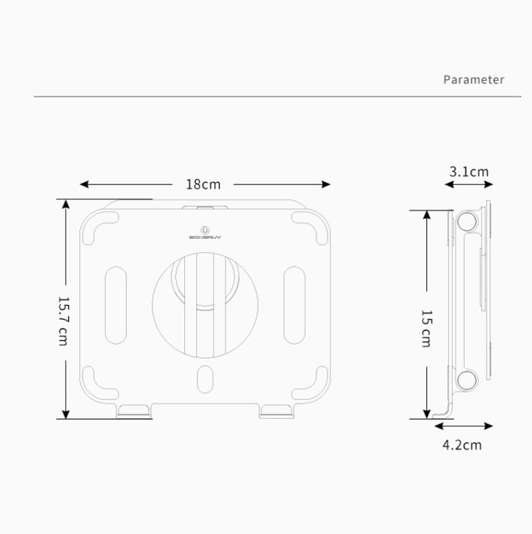 Boneruy L04mini 360 Degree Rotating Aluminum Alloy Tablet Laptop Holder(Grey) - Desktop Holder by BONERUY | Online Shopping UK | buy2fix