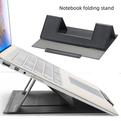 Laptop Leather Folding Stand Tablet Phone Holder(Blue) - Computer & Networking by buy2fix | Online Shopping UK | buy2fix