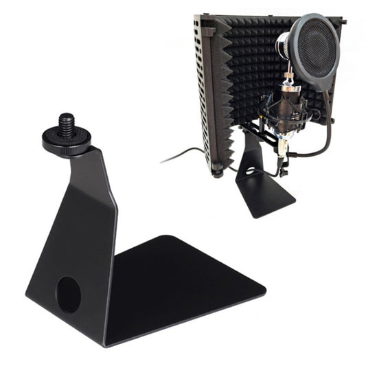 TEYUN L-Shaped Iron Triangle Metal Microphone Stand(Black) - Consumer Electronics by TEYUN | Online Shopping UK | buy2fix