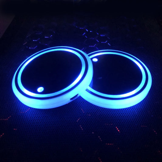 1 Pair 68mm LED Smart Light-Emitting Coaster Light Car Cup Slot Atmosphere Light(Modern Technology) - In Car by buy2fix | Online Shopping UK | buy2fix