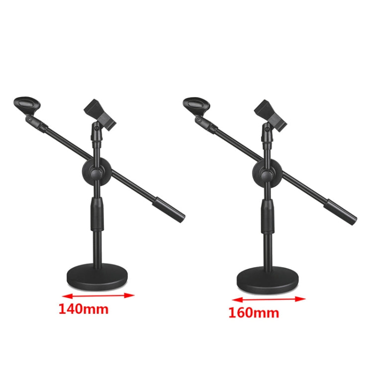 LKT-300 30-65cm Full Metal Disc Base Dual Microphone Stand,Size: 160mm Base - Consumer Electronics by buy2fix | Online Shopping UK | buy2fix