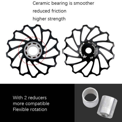 MEROCA Ceramic Bearing Mountain Bike Guide Wheel(13T Red) - Outdoor & Sports by MEROCA | Online Shopping UK | buy2fix