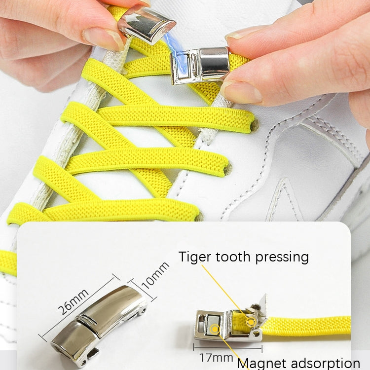 4 Sets SLK28 Metal Magnetic Buckle Elastic Free Tied Laces, Style: Silver Magnetic Buckle - Outdoor & Sports by buy2fix | Online Shopping UK | buy2fix