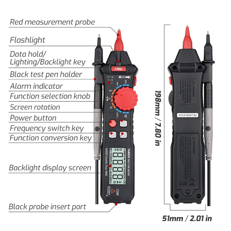 TASI Pen Multimeter Small Portable Intelligent Universal Table, Style: TA802B Automatic Identification - Digital Multimeter by TASI | Online Shopping UK | buy2fix