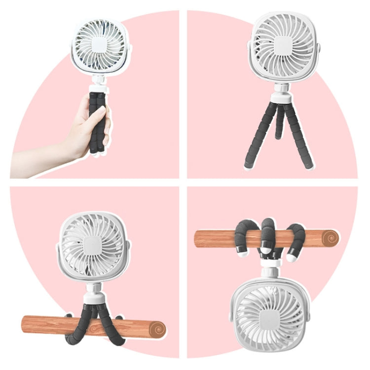 Octopus Stroller Deformation Fan Desktop Portable Handheld USB Small Fan, Colour: 1200mAh White - Consumer Electronics by buy2fix | Online Shopping UK | buy2fix