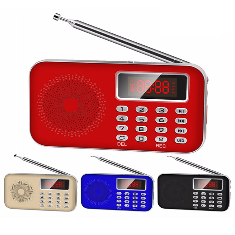 Y-619  FM/AM Mini Radio MP3 Rechargeable Music Player Support TF/SD Card with LED Display(Red) - Consumer Electronics by buy2fix | Online Shopping UK | buy2fix